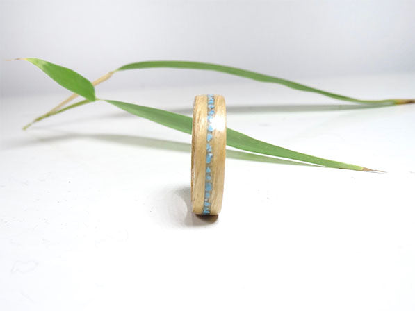 Bague platane et turquoise