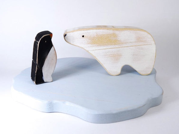 Jouets en bois vieillis - banquise