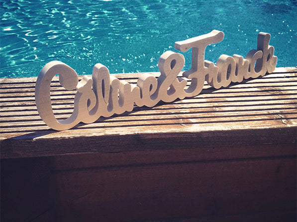 Prénoms en bois pour mariage