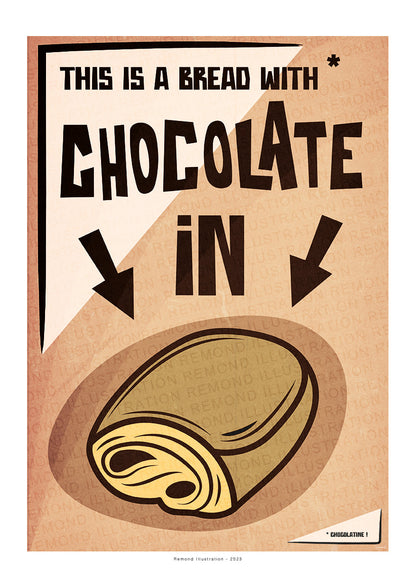 Affiche & Poster Pain au chocolat ou Chocolatine
