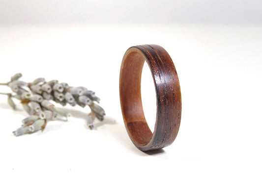 Bague en bois d'Alisier et de Palissandre