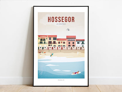 Affiche plage centrale Hossegor