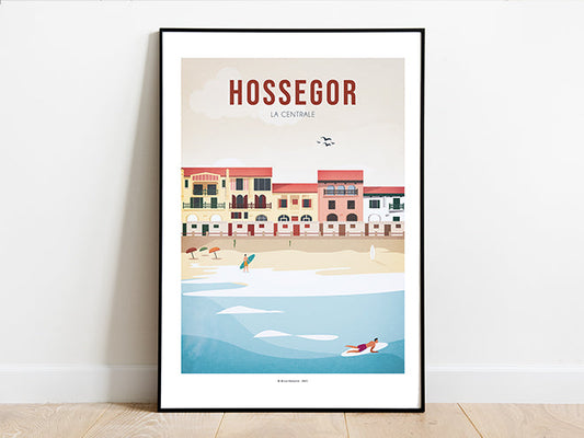 Affiche plage centrale Hossegor