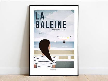 Affiche Baleine 2022 Arcachon Plage