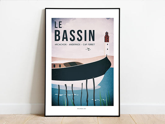 Affiche Le Bassin d'Arcachon - Pinasse du Bassin