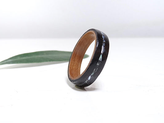 Bague de mariage en bois Ebène et nacre