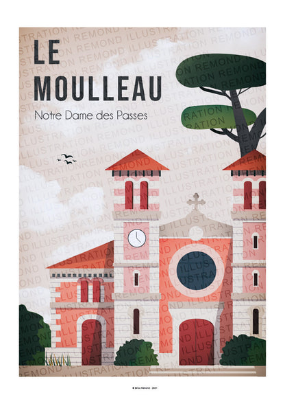 Affiche Le Moulleau , Bassin Arcachon, France