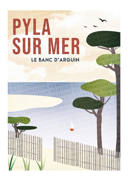 Affiche Pyla sur Mer, Bassin d'Arcachon