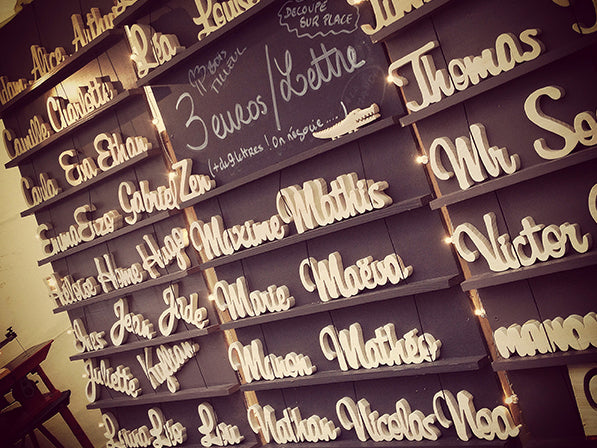 Lettres et prénoms bois