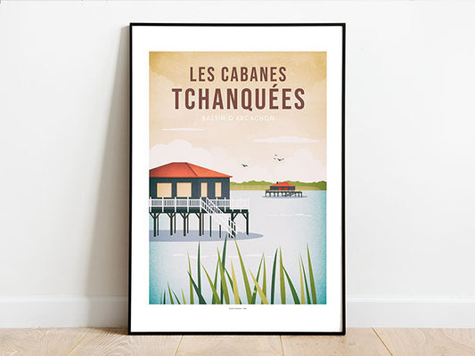 Affiche Cabanes Tchanquées  l'île aux Oiseaux